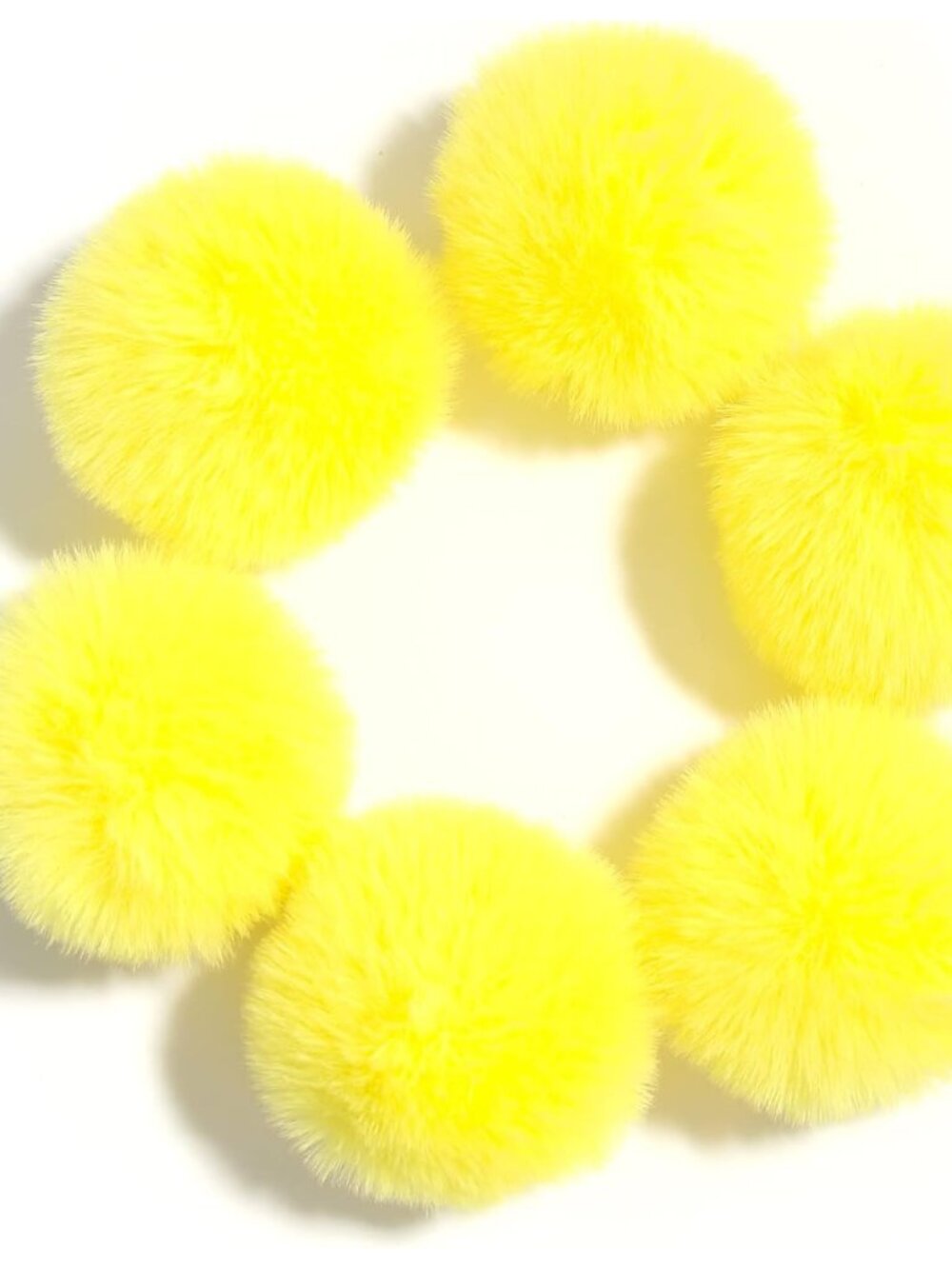 Fluffy Faux Fur Pompom Ball with Tiny Cord for Hat Shoes Garment Accessories 2.8